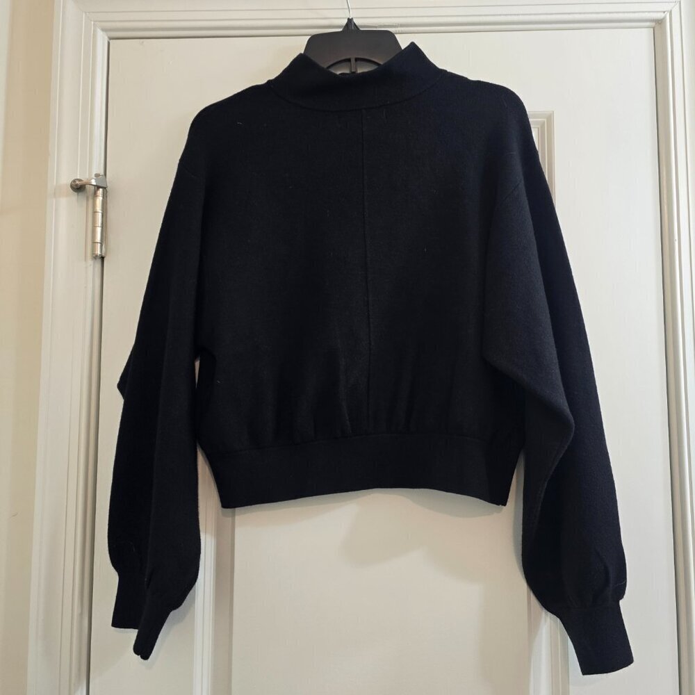 Marled Sweater Jacket - Black with Silver Buttons - Picture 3 of 8